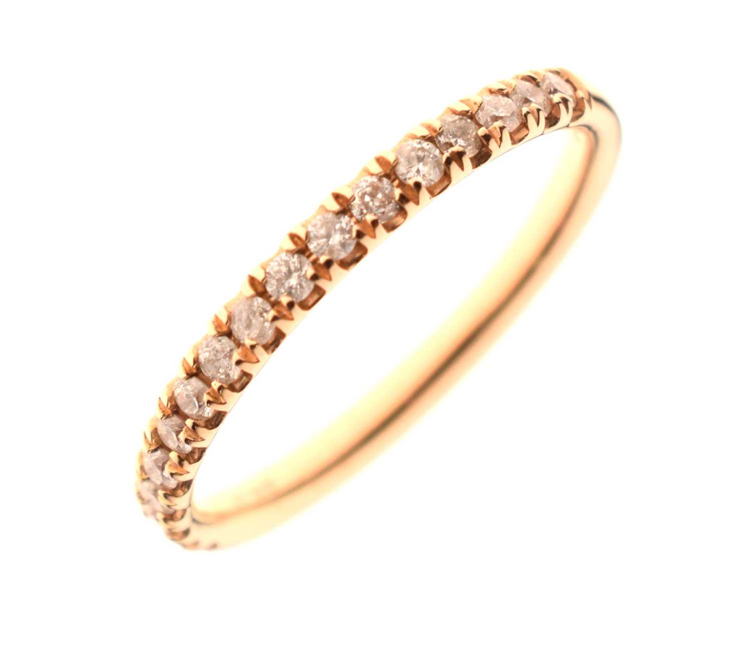 18ct rose gold diamond half hoop eternity ring