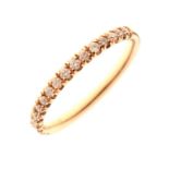 18ct rose gold diamond half hoop eternity ring