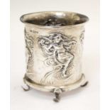 Edward VII silver Art Nouveau pot or vase