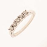 9ct white gold five-stone diamond half hoop ring