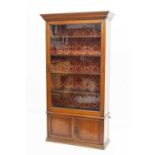 Edwardian mahogany bookcase on cabinet