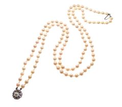 Two-row uniform cultured pearl necklace