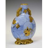 Royal Worcester Japonaise blue and white ground moon flask