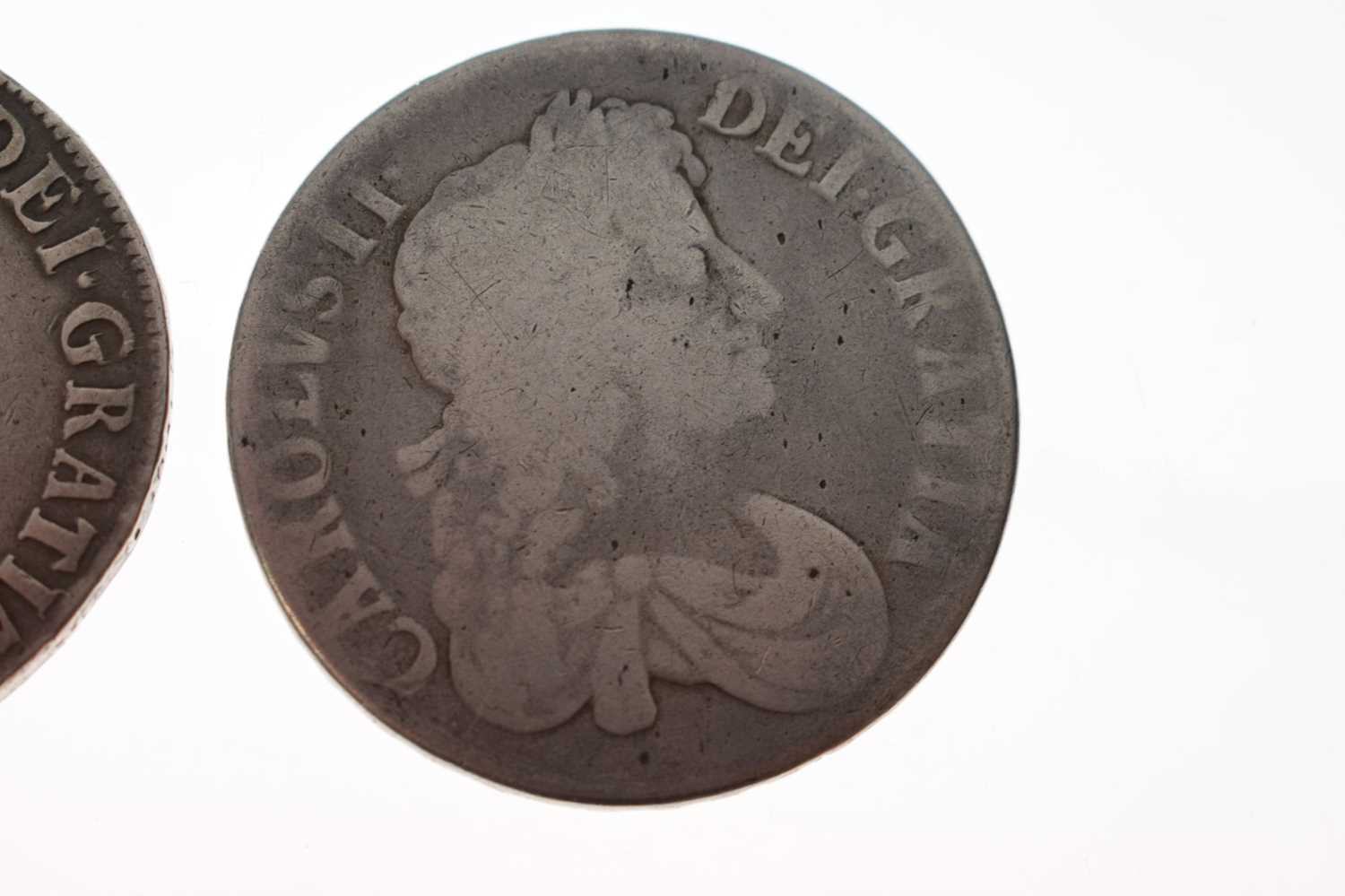 Two Charles II silver crowns - Image 6 of 9