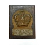 Early 19th Century cast lead fire mark insurance plaque, probably Bristol Crown Fire Office