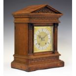 Winterhalder & Hofmeier - German oak 'brickwork' bracket clock
