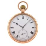 9ct gold open faced pocket watch, of local Bristol interest