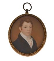 19th Century English School oval portrait miniature of 'Arthur Pott Esq.'