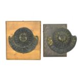 Two 19th Century pressed copper fire mark insurance plaques