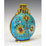 Aesthetic influence turquoise and gilt ground moon flask