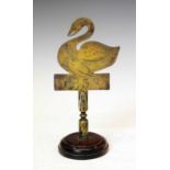 West Country Friendly Society brass staff head in the form of a swan