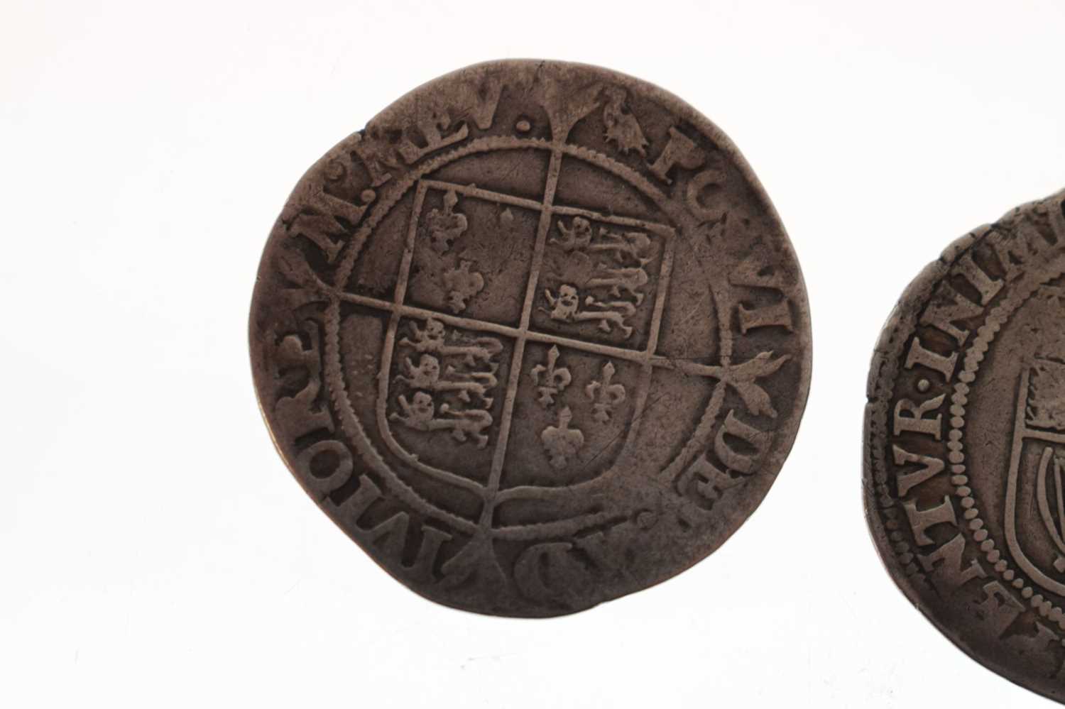 Elizabeth I silver shilling and a James I silver shilling - Image 2 of 8