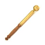 George III brass ball-headed truncheon or tipstaff