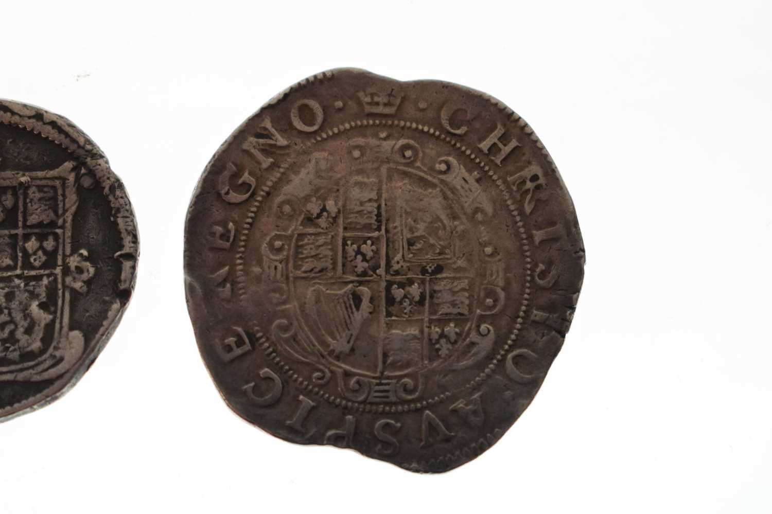 James I and a Charles I silver half-crown - Image 3 of 8