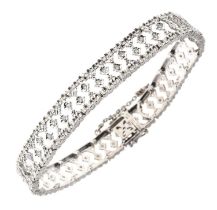 9ct white gold diamond set bracelet