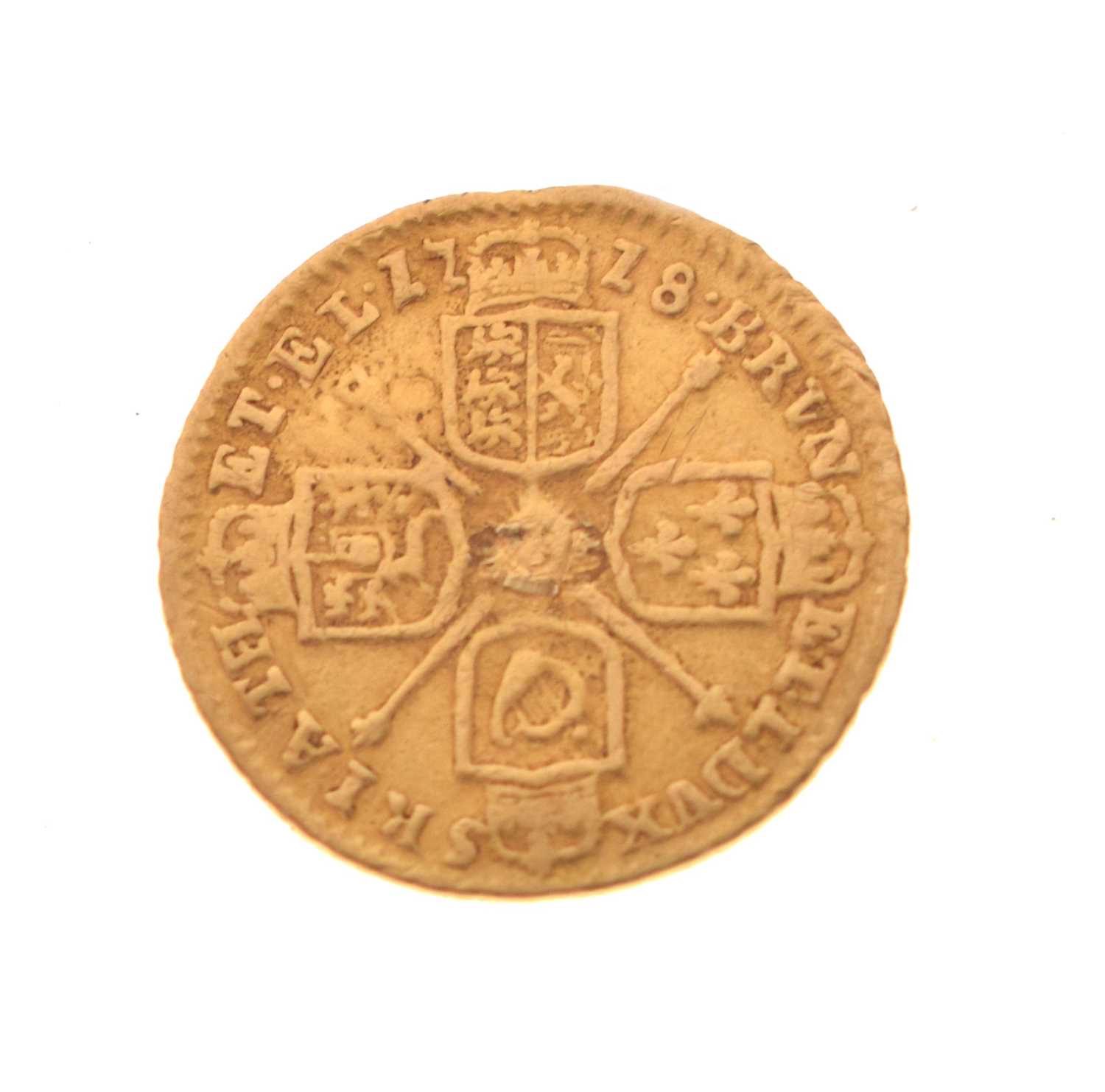 George I gold quarter guinea, 1718