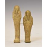 Two Egyptian gilt composition shabtis
