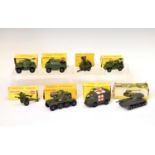 Dinky Toys - Eight boxed military themed diecast model vehicles