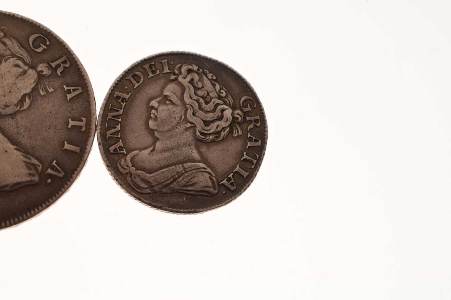 Three Queen Anne silver coins - Image 8 of 12