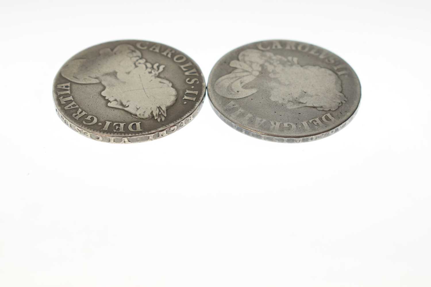 Two Charles II silver crowns - Image 8 of 9