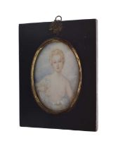 K.Adams - 20th Century portrait miniature of a semi-nude female