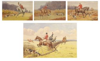 Edward Algernon Stuart Douglas, (1850-1920) - Group of four hunting related watercolours