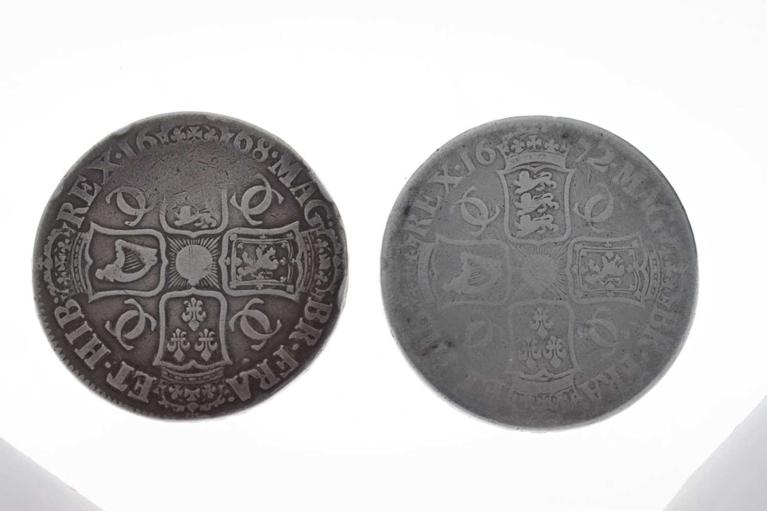 Two Charles II silver crowns - Image 9 of 9