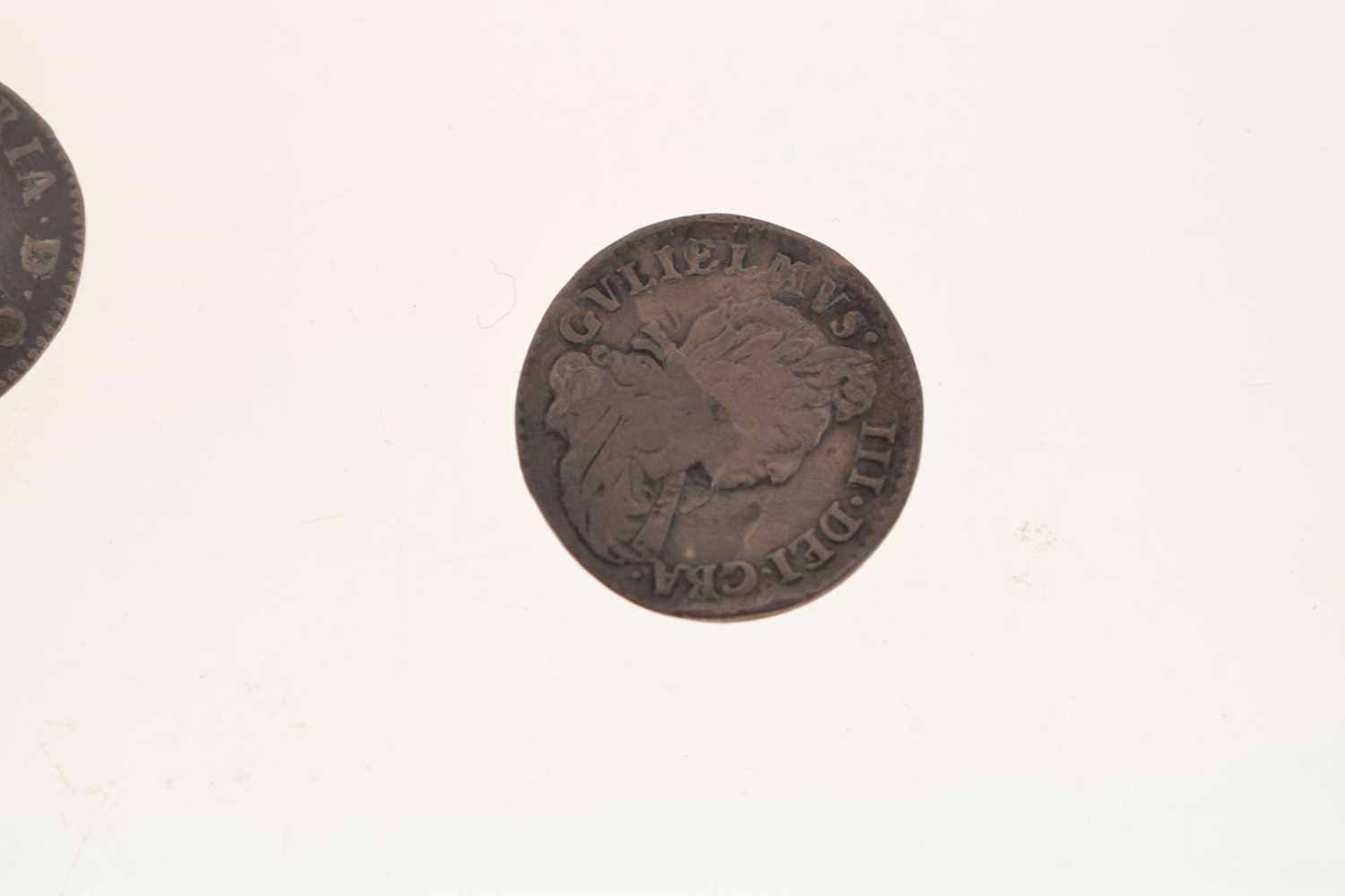 Three William and Mary coins and a William III threepence - Image 2 of 7