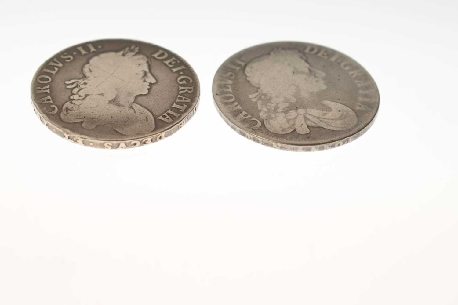 Two Charles II silver crowns - Image 7 of 9