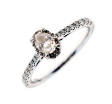 Diamond set platinum ring