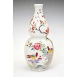 Chinese Canton Famille Rose double gourd vase
