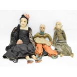 Three early 20th Century fabric dolls in the Norah Wellings style