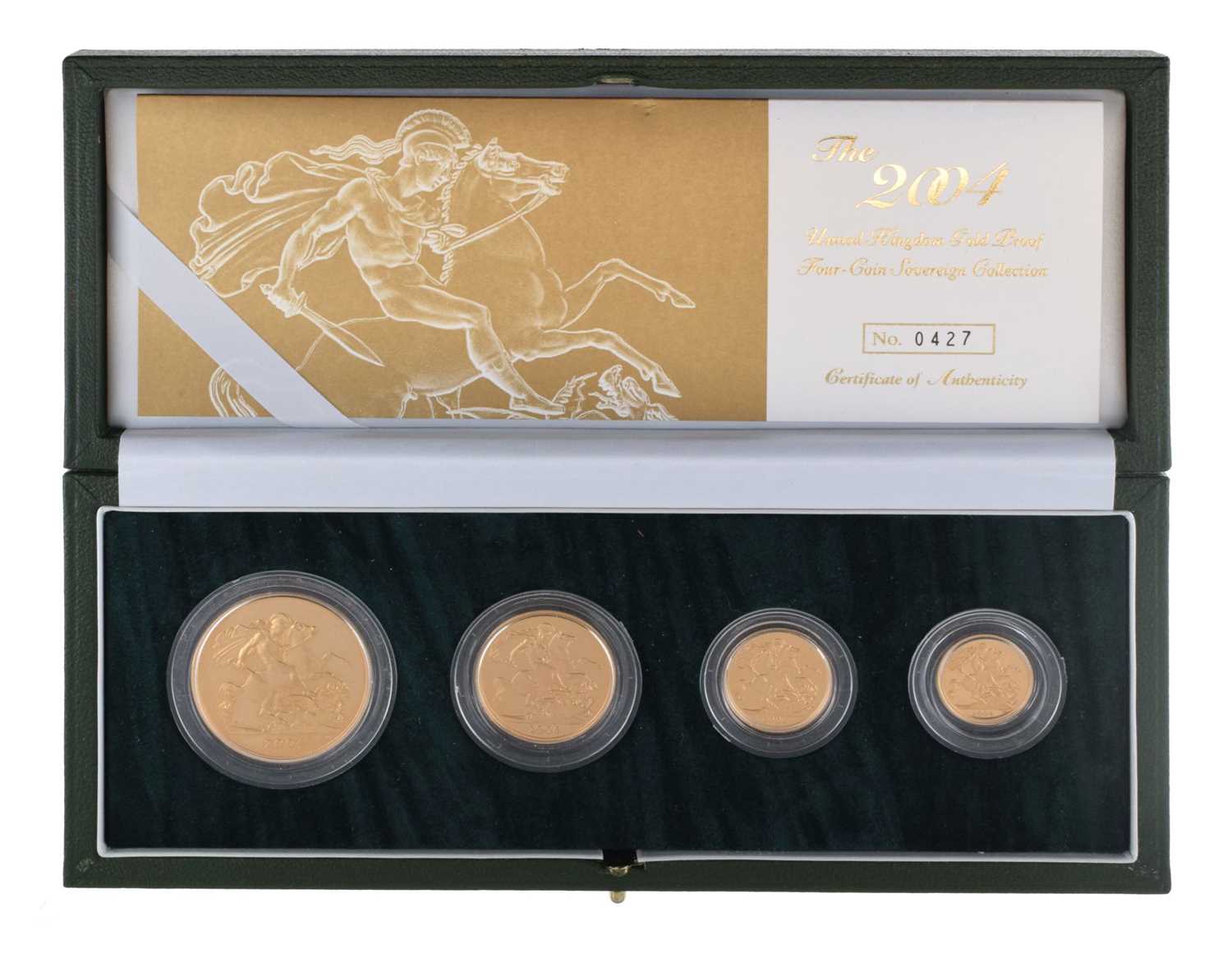 Royal Mint Gold Proof four-coin Sovereign Set, 2004