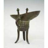 Chinese bronze libation cup