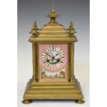 Late 19th Century French brass and porcelain mantel clock