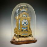 Late 19th Century French gilt spelter and porcelain mounted mantel clock