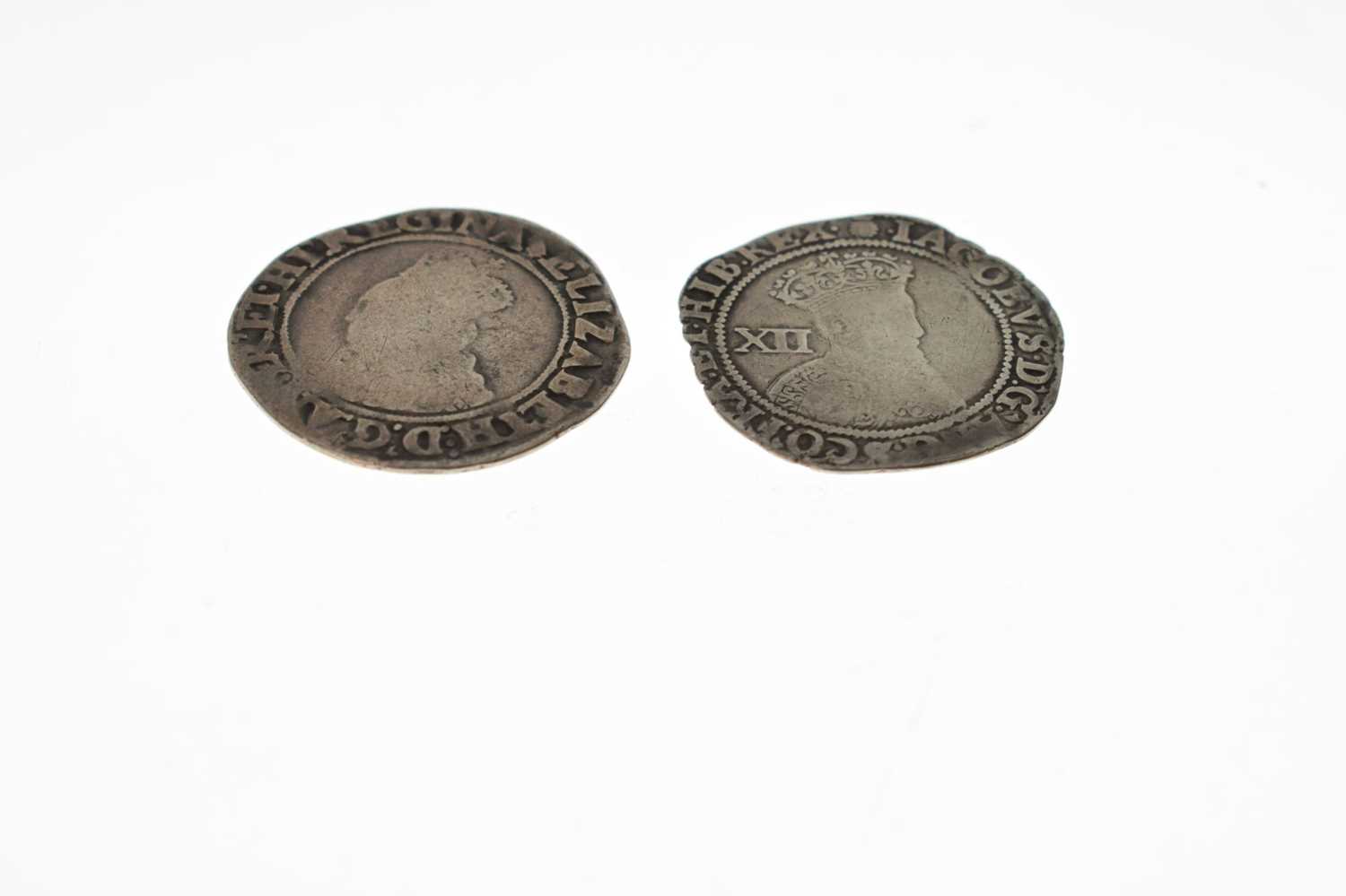 Elizabeth I silver shilling and a James I silver shilling - Image 6 of 8