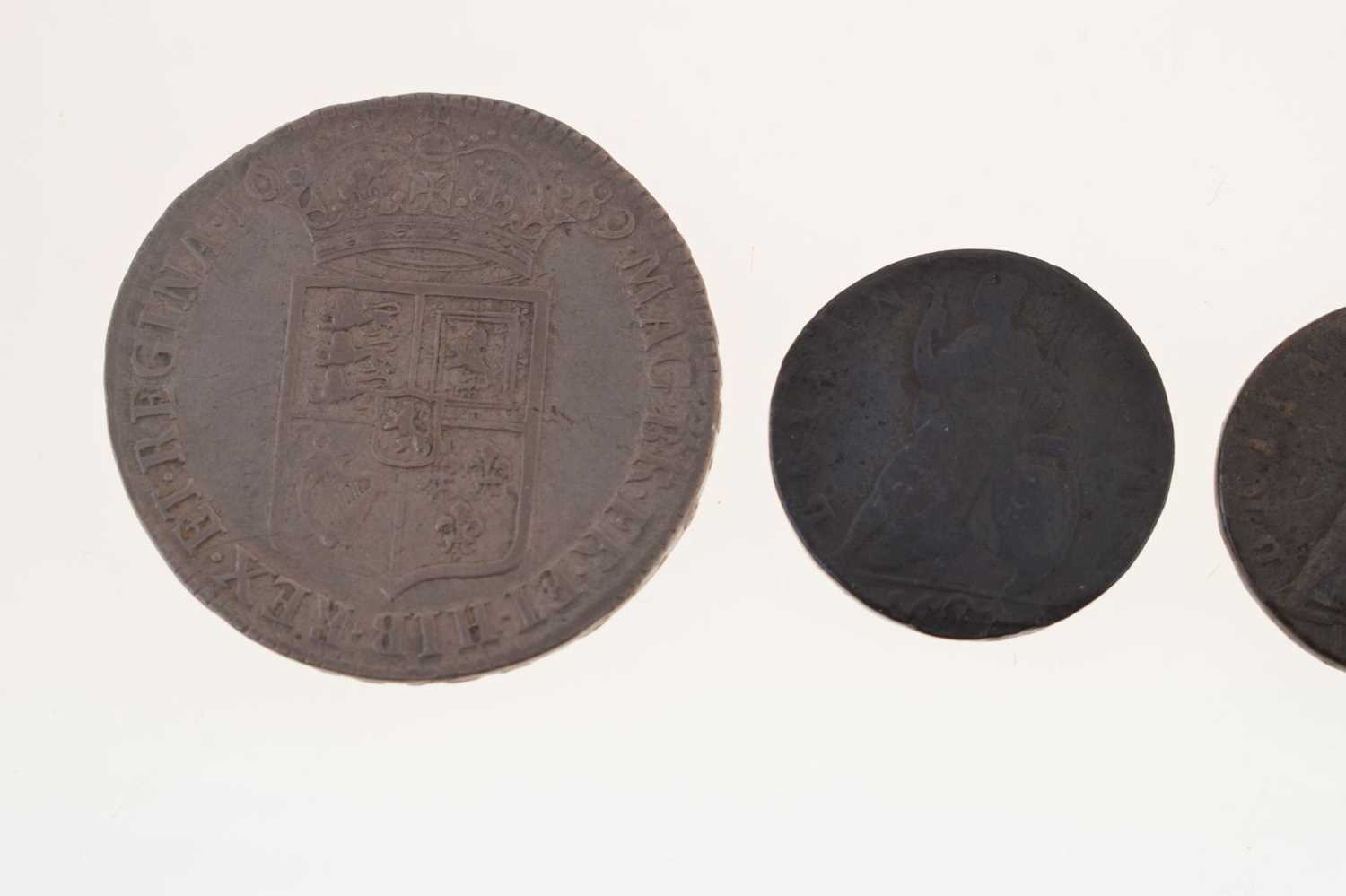 Three William and Mary coins and a William III threepence - Image 6 of 7