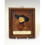 19th Century wood and ivory inlay portrait of Blasius Trogmann