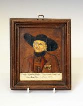 19th Century wood and ivory inlay portrait of Blasius Trogmann