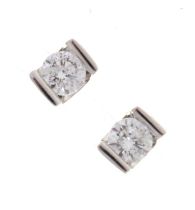 Pair of single stone diamond ear studs