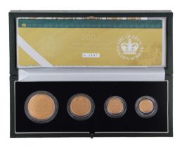 Royal Mint Gold Proof four-coin Sovereign Set, 2002