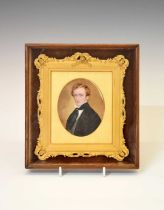 19th Century framed miniature on ivory