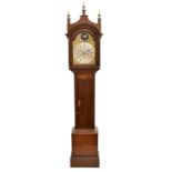George III oak-cased 8-day brass dial longcase clock with unusual spherical lunar calendar