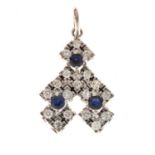 Diamond and sapphire pendant