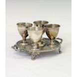 Victorian silver four-cup egg cruet