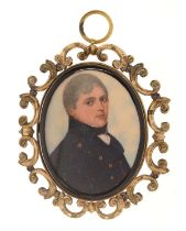Circle of Frederick Buck (1771-1839) - 19th Century miniature on ivory of a naval officer