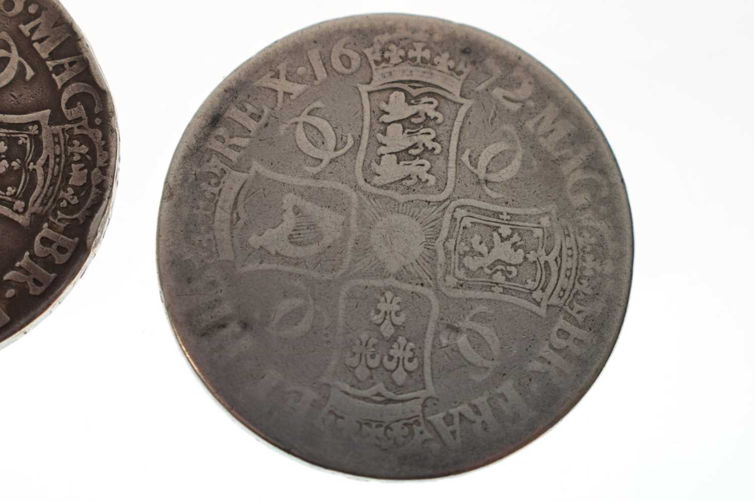 Two Charles II silver crowns - Image 3 of 9