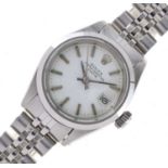 Rolex - Lady's Oyster Perpetual Date stainless steel wristwatch
