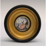 Circular painted miniature on ivory